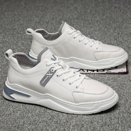 Spring New Men's Casual Leather Shoes Trend Soft Sole Cowhide Sports Shoes
